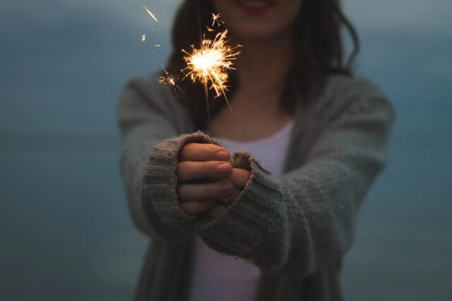 Sparkler being held